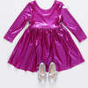 Girls Lame Steph Dress, Red Pink Shimmer - Dresses - 3