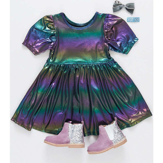 Girls Lame Laurie Dress, Rainbow - Dresses - 3