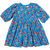 Girls Evelyn Dress, Blue Dandelion - Dresses - 1 - thumbnail