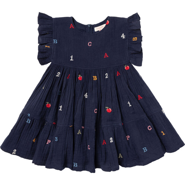 Girls Kit Dress, Alphabet Embroidery