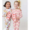 Kids Bamboo PJ Set, Pink Popcorn - Pajamas - 2