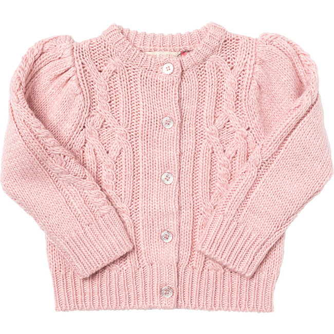 Girls Cable Constance Sweater- Dusty Rose