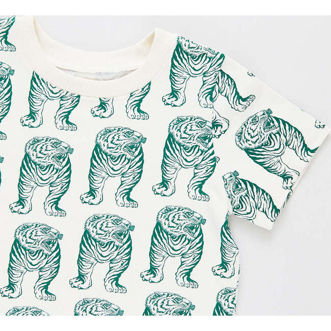Kids Organic Tee, Green Tiger - Shirts - 3