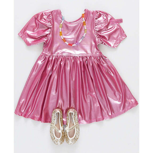 Girls Lame Laurie Dress, Pink - Dresses - 5