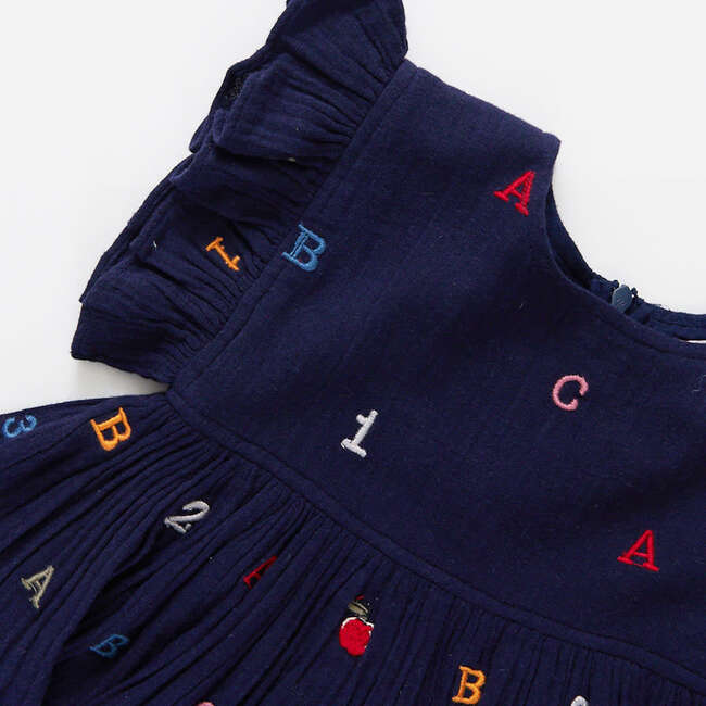 Girls Kit Dress, Alphabet Embroidery - Dresses - 3