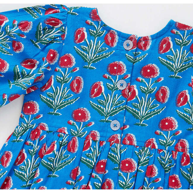 Girls Evelyn Dress, Blue Dandelion - Dresses - 3