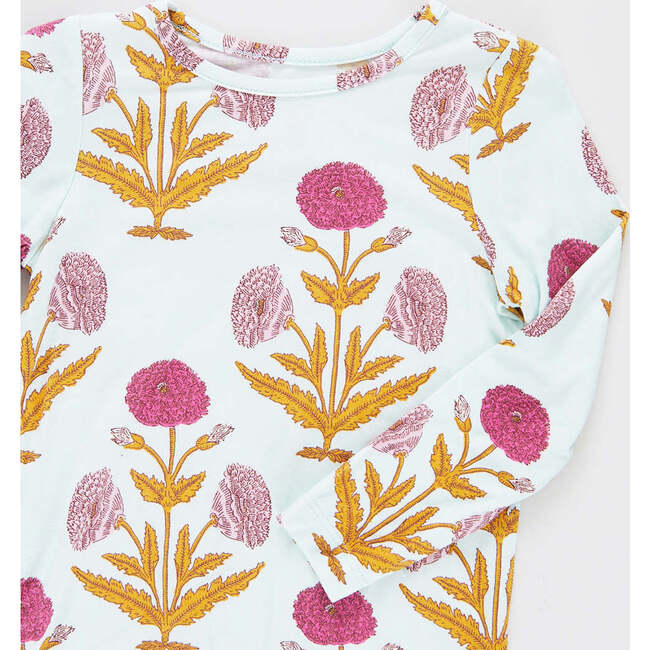 Kids Bamboo PJ Set, Pink Dandelions - Pajamas - 3