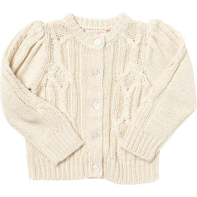 Girls Cable Constance Sweater, Cream