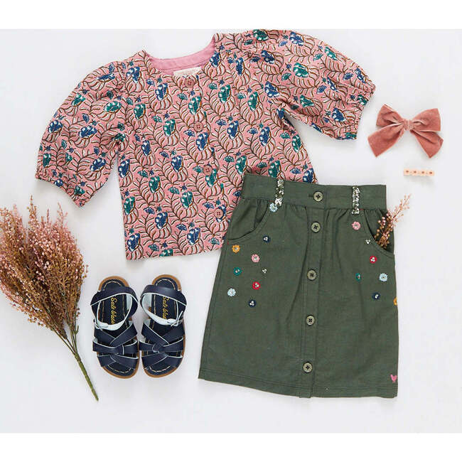 Girls Ellery Skirt, Four Leaf Clover - Skirts - 4