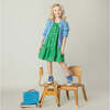 Girls Cable Constance Sweater, Dusty Blue - Cardigans - 4