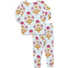 Kids Bamboo PJ Set, Pink Dandelions - Pajamas - 5
