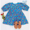 Girls Evelyn Dress, Blue Dandelion - Dresses - 5