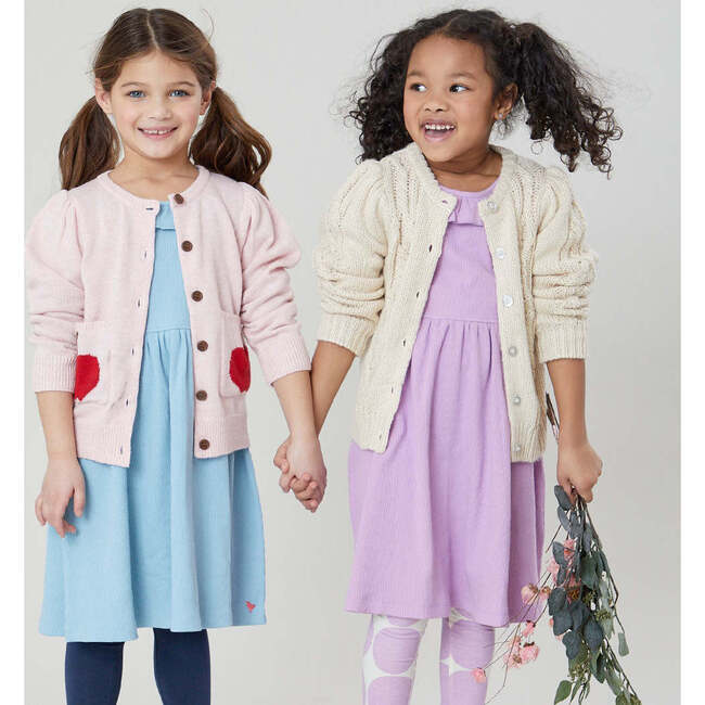 Girls Cable Constance Sweater, Cream - Cardigans - 4