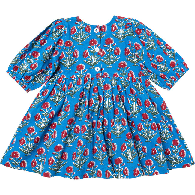 Girls Evelyn Dress, Blue Dandelion - Dresses - 6