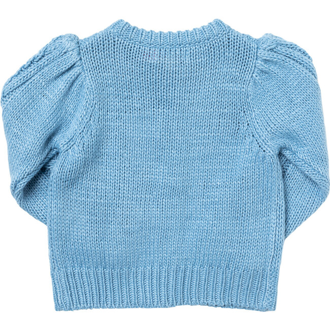 Girls Cable Constance Sweater, Dusty Blue - Cardigans - 7