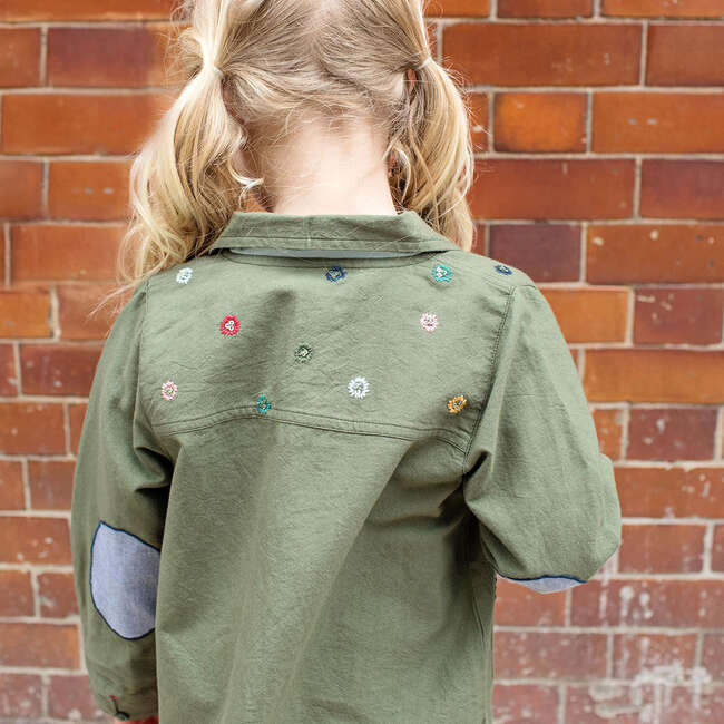 Girls Army Jacket, Four Leaf Clover - Jackets - 3