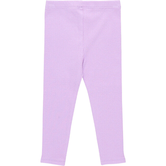 Girls Organic Rib Legging, Lavender - Leggings - 2