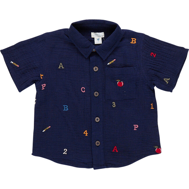 Boys Jack Shirt, Alphabet Embroidery - Shirts - 1