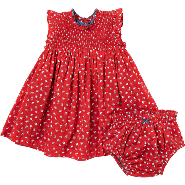 Baby Girls Stevie Dress Set, Tiny Red Roses