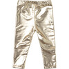 Baby Lame Girls Legging, Light Gold - Leggings - 3