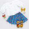 Girls Gianna Skirt, Blue Dandelion - Skirts - 6
