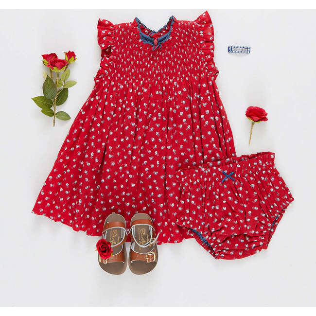 Baby Girls Stevie Dress Set, Tiny Red Roses - Dresses - 5