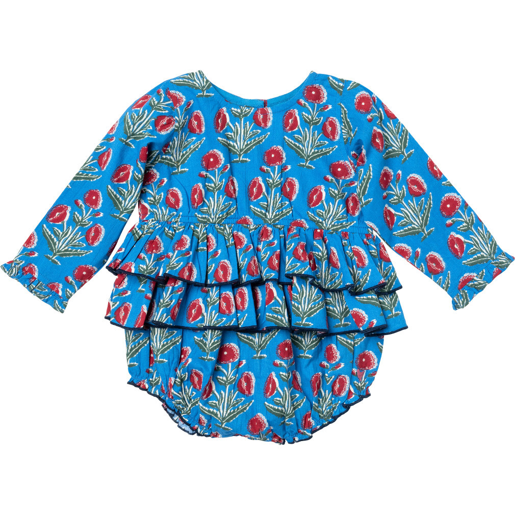 Baby Girls Heidi Bubble, Blue Dandelion - Onesies - 1