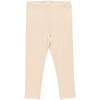 Baby Girls Organic Rib Legging, Cream - Leggings - 1 - thumbnail