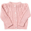 Baby Girls Cable Constance Sweater, Rose - Sweaters - 1 - thumbnail