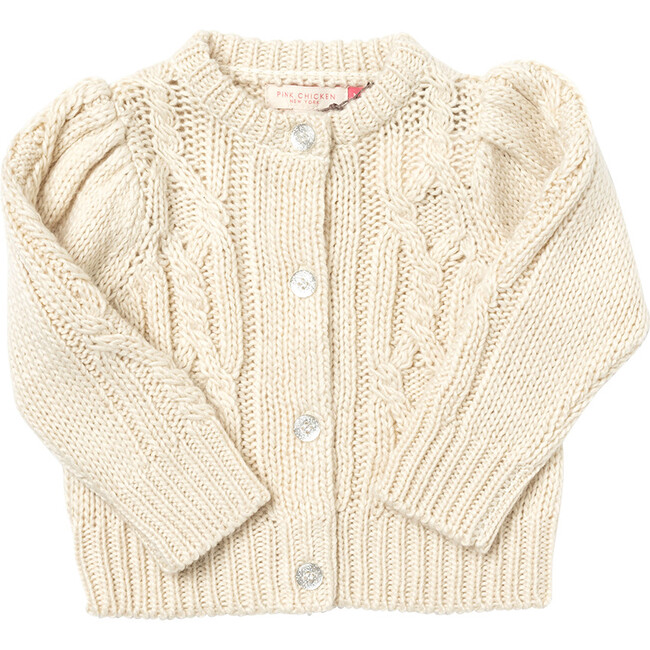Baby Girls Cable Constance Sweater, Cream