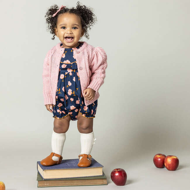 Baby Girls Cable Constance Sweater, Rose - Sweaters - 2