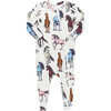 Baby Bamboo Romper, Multi Horses - Pajamas - 1 - thumbnail
