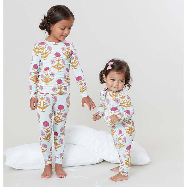 Baby Bamboo Romper, Pink Dandelions - Pajamas - 2