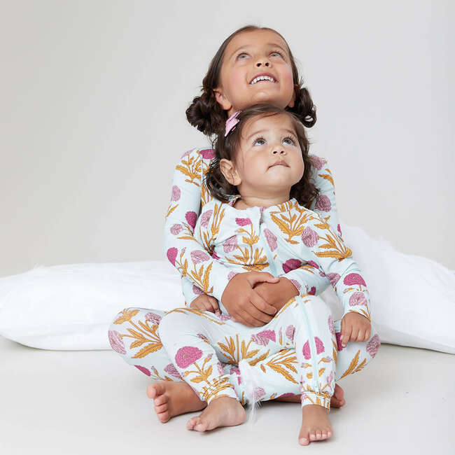Baby Bamboo Romper, Pink Dandelions - Pajamas - 4