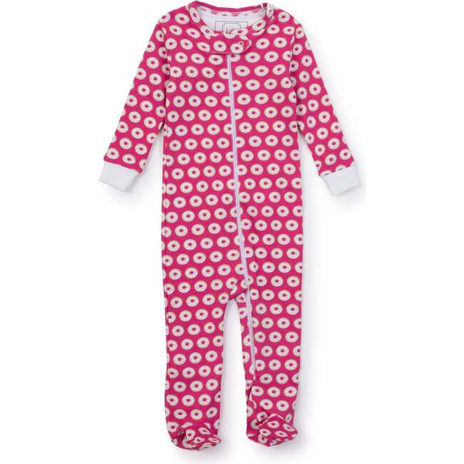 Parker Girls' Pima Cotton Zipper Pajama, Donuts Pink