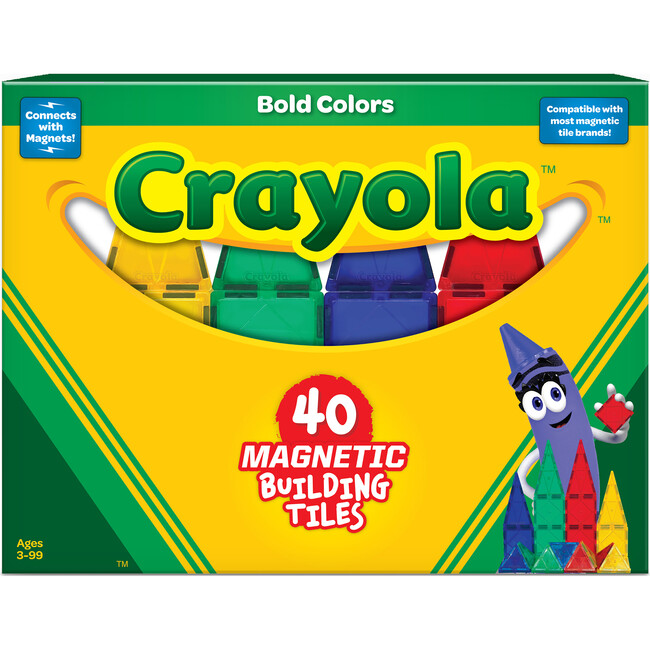 Crayola Bold & Bright Magnetic Tiles 40 Piece Set