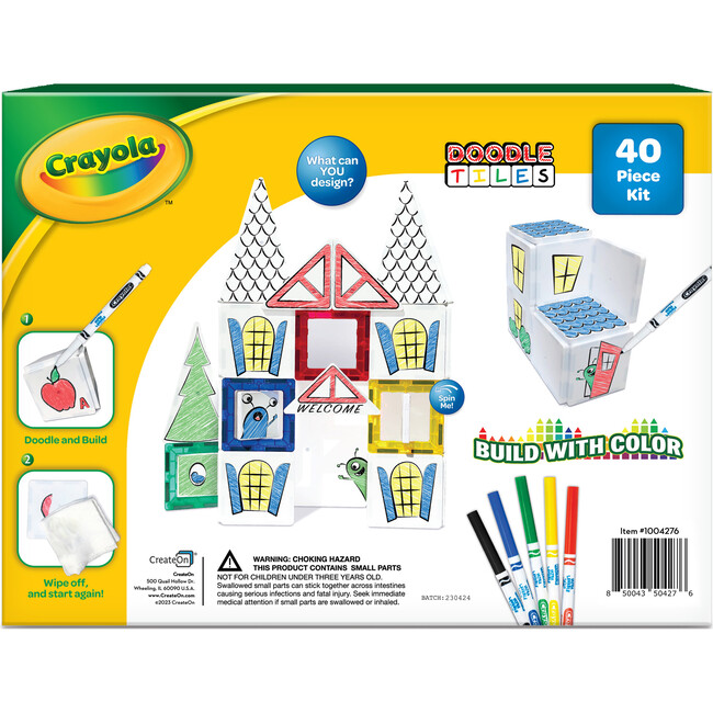 Crayola Doodle Magnetic Tiles 40 Piece Set - Magnetic Tiles - 6