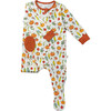 Double Zip Footed One Piece PJ, Fall Harvest Pumpkins - Footie Pajamas - 2