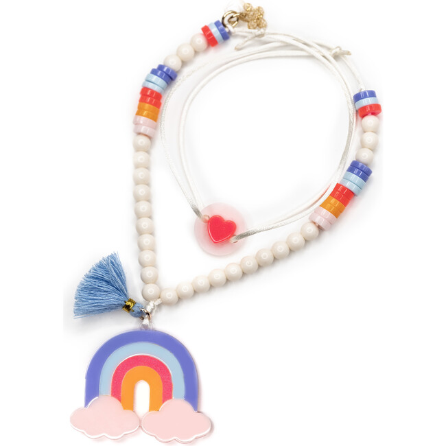Rainbow Blue Shades & Clouds Necklace