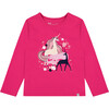 Unicorn Print Long Sleeve T-Shirt, Purple Pink - T-Shirts - 1 - thumbnail