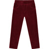 Velvet Ribbed Treggings, Red Wine - Leggings - 1 - thumbnail