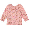 Tulip Print Ruffle Collar Muslin Blouse, Pinky - Blouses - 1 - thumbnail