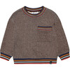 Super Soft Brushed Patch Pocket Rib Sweatshirt, Brown Mix - Sweatshirts - 1 - thumbnail