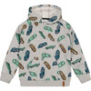 Skate Print Fleece Hoodie, Grey Mix - Sweatshirts - 1 - thumbnail