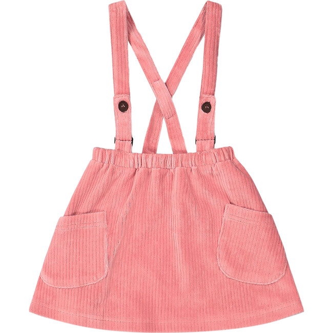 Ribbed Velvet Skirt, Salmon Pink
