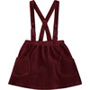 Ribbed Velvet Skirt, Burgundy - Skirts - 1 - thumbnail