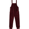 Ribbed Velvet Overalls, Burgundy - Overalls - 1 - thumbnail