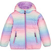 Quilted Transition Jacket, Multicolor Gradient - Coats - 1 - thumbnail