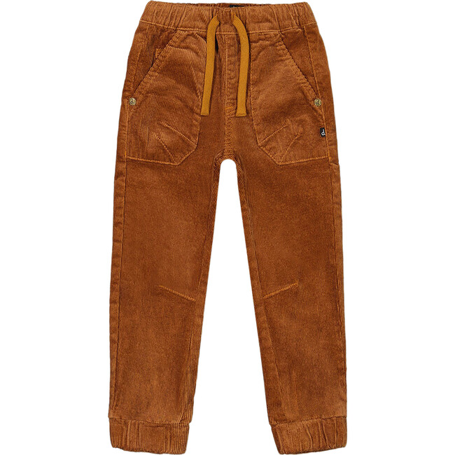 Stretch Corduroy Jogger Pants, Golden Brown