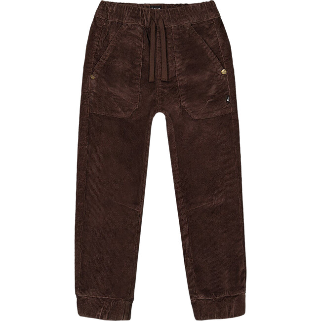 Stretch Corduroy Jogger Pants, Chocolate
